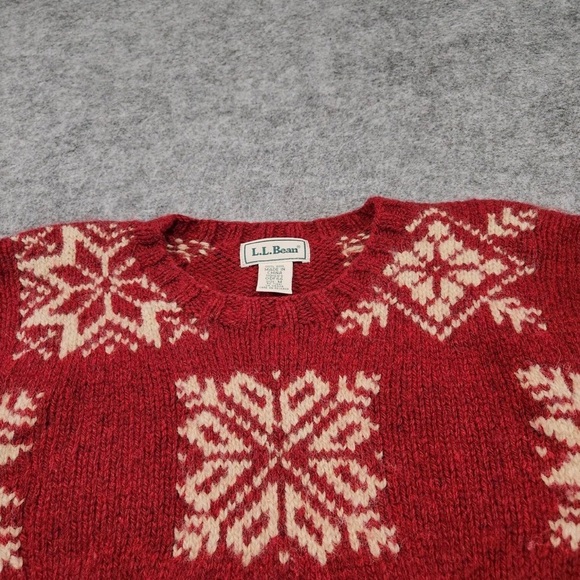 Vintage L.L. Bean Women’s Medium 100% Wool Thick Nordic Fair Isle Sweater - Picture 9 of 10